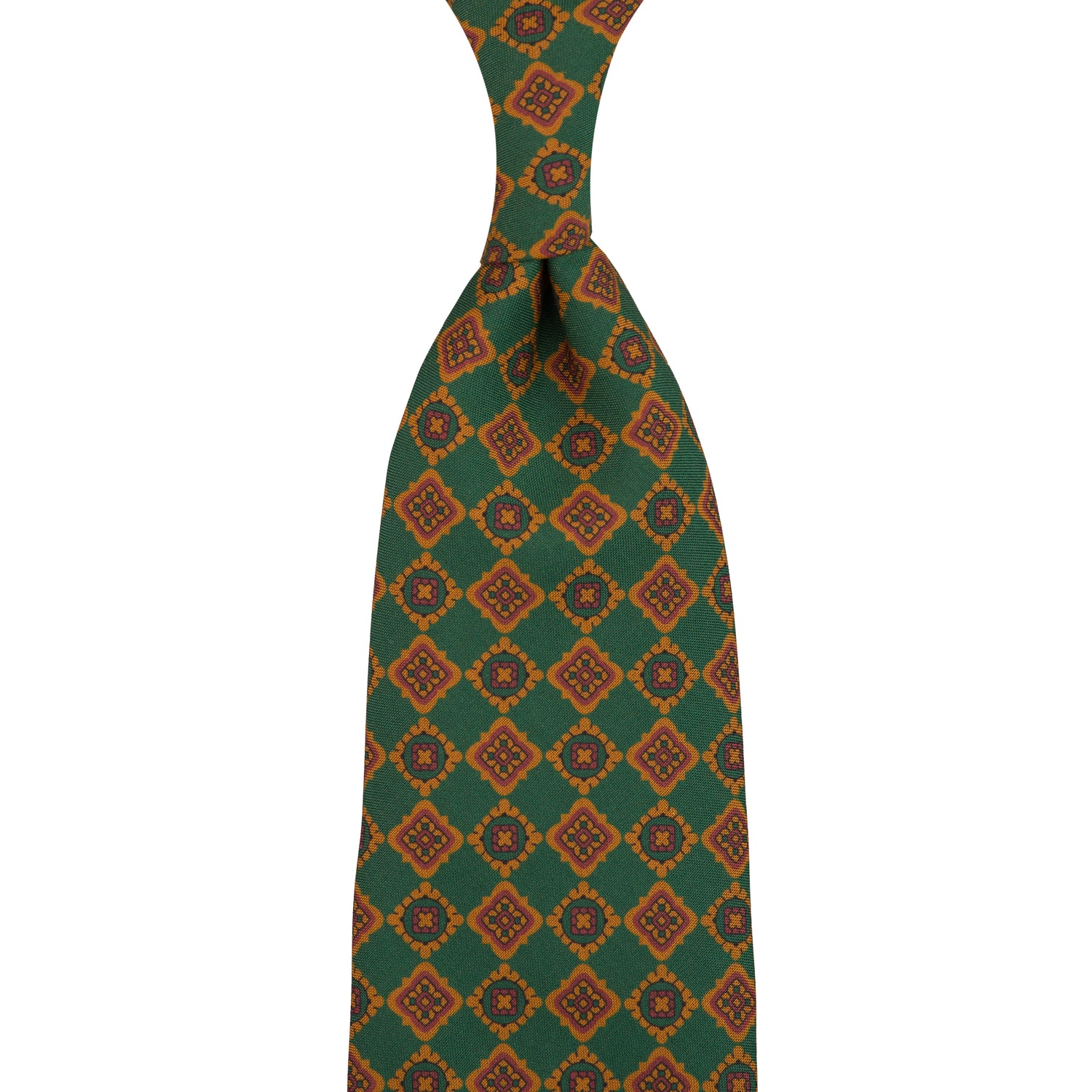 Copper Madder Silk Tie - Forest - Hand-Rolled