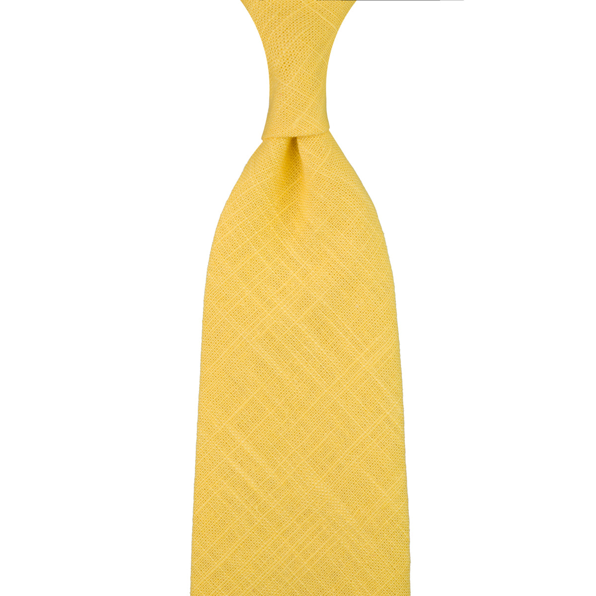 Japanese Ramie Tie - Yellow - Hand-Rolled