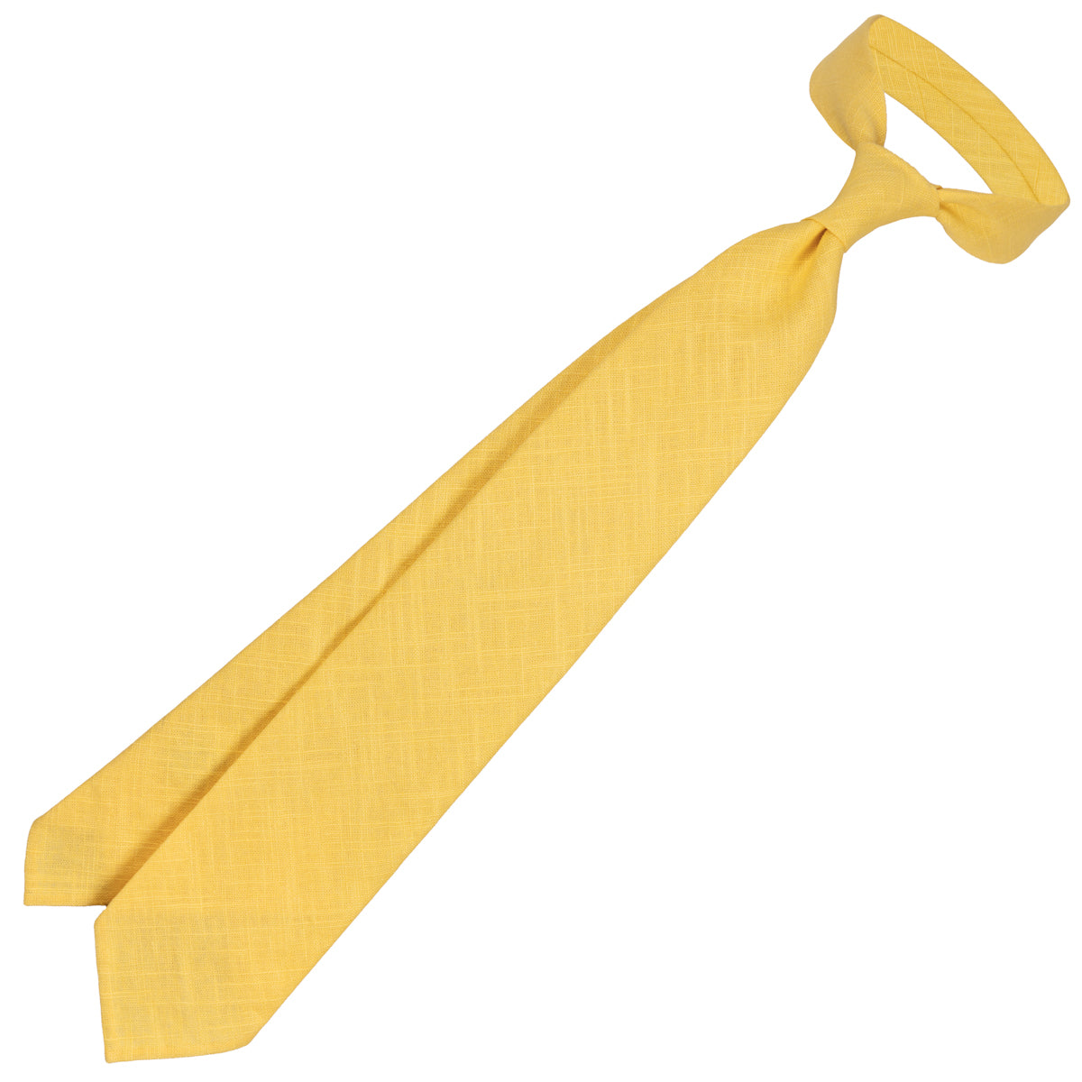 Japanese Ramie Tie - Yellow - Hand-Rolled