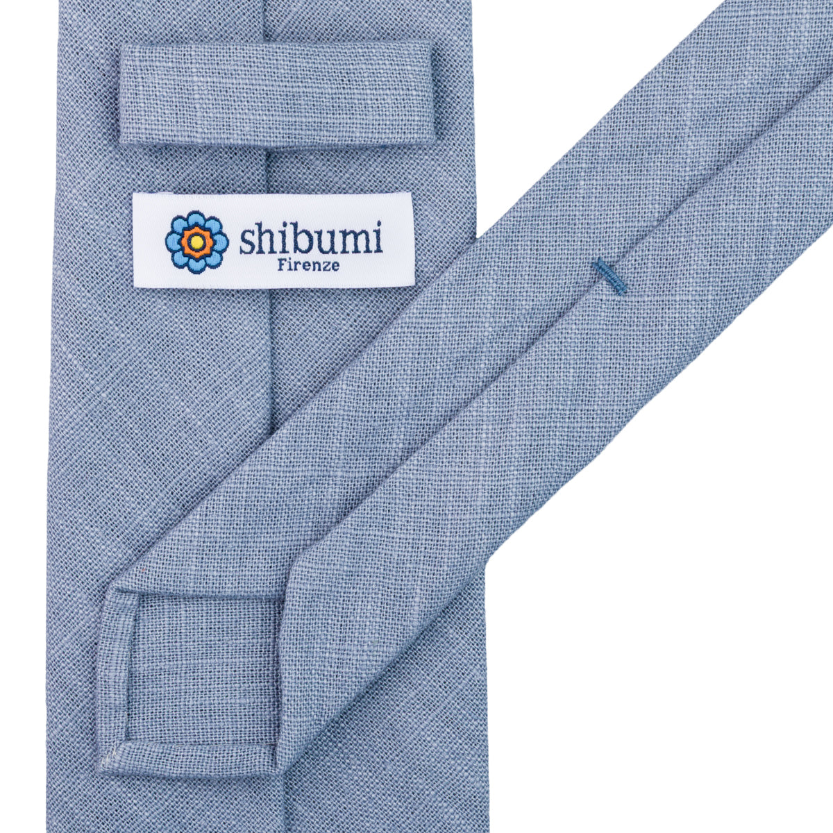 Japanese Ramie Tie - Steel Blue - Hand-Rolled