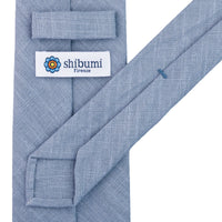 Japanese Ramie Tie - Steel Blue - Hand-Rolled