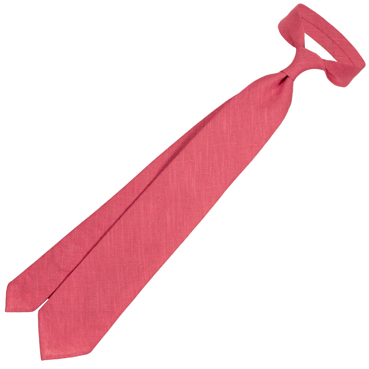 Japanese Ramie Tie - Hot Pink - Hand-Rolled