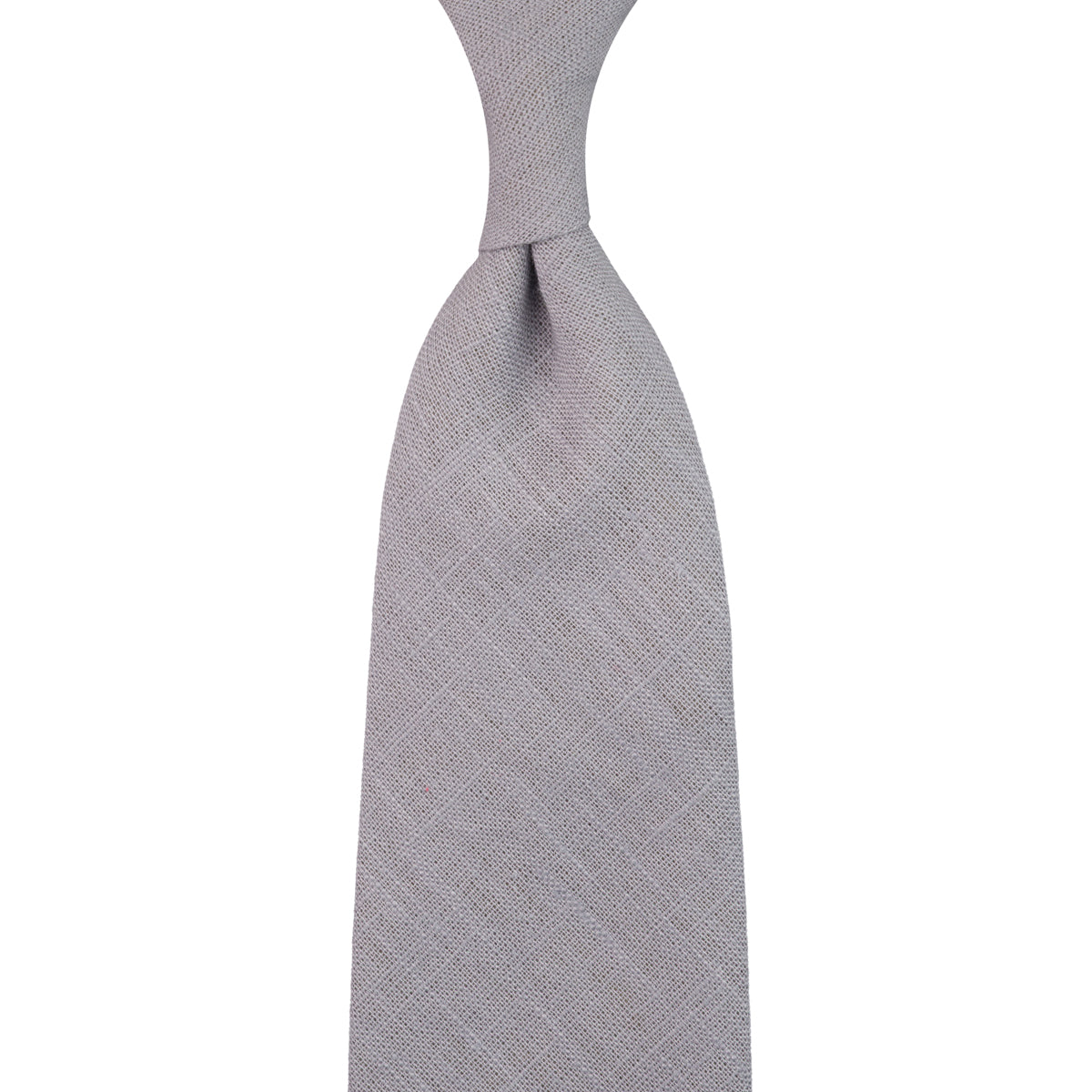 Japanese Ramie Tie - Grey - Hand-Rolled