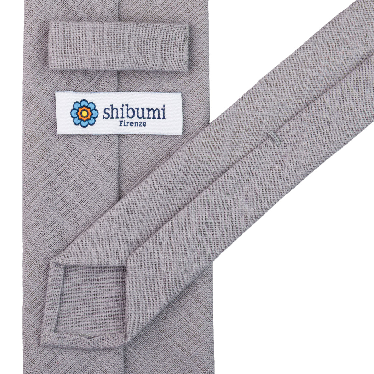 Japanese Ramie Tie - Grey - Hand-Rolled