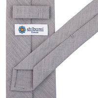 Japanese Ramie Tie - Grey - Hand-Rolled