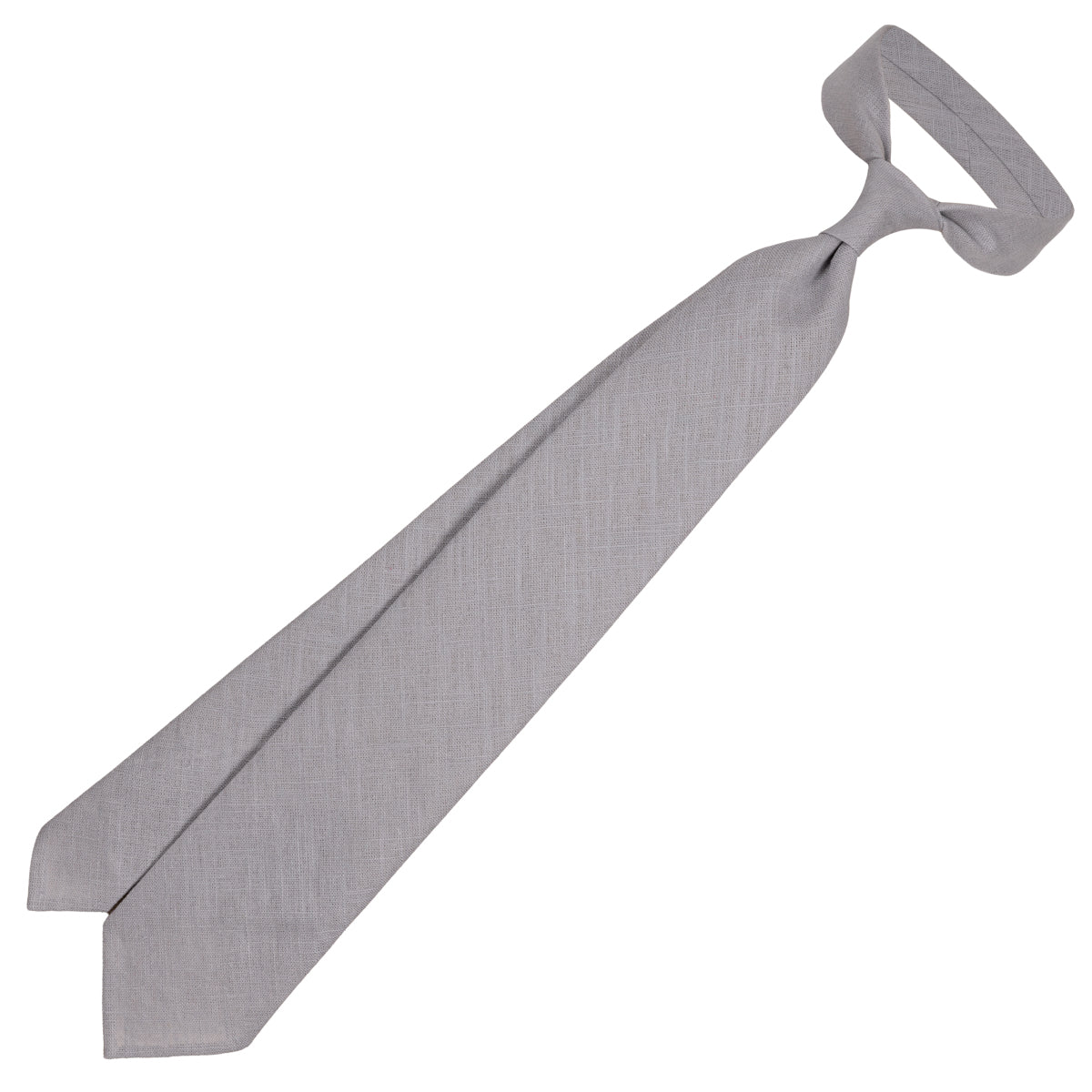 Japanese Ramie Tie - Grey - Hand-Rolled