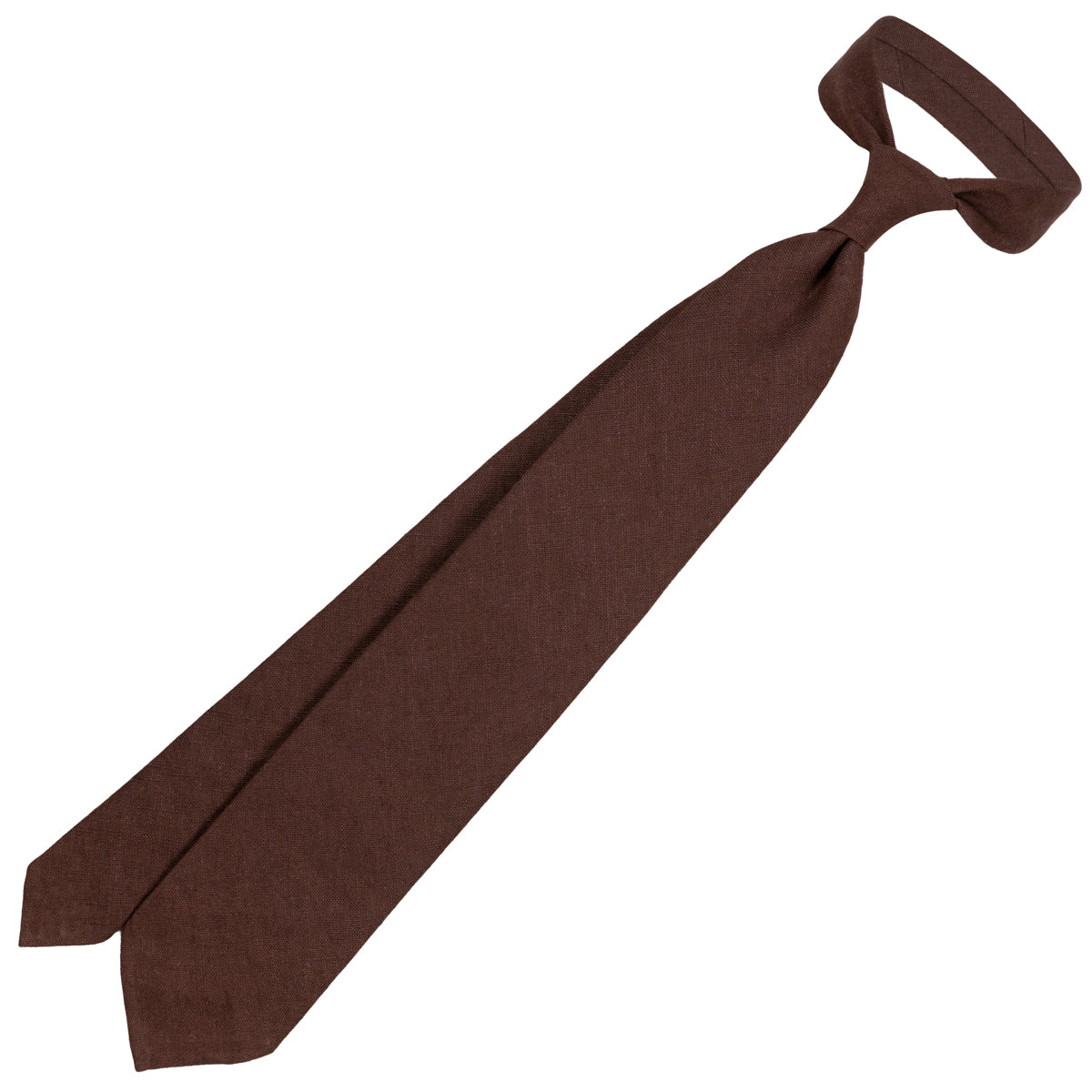 Japanese Ramie Tie - Coffee - Hand-Rolled