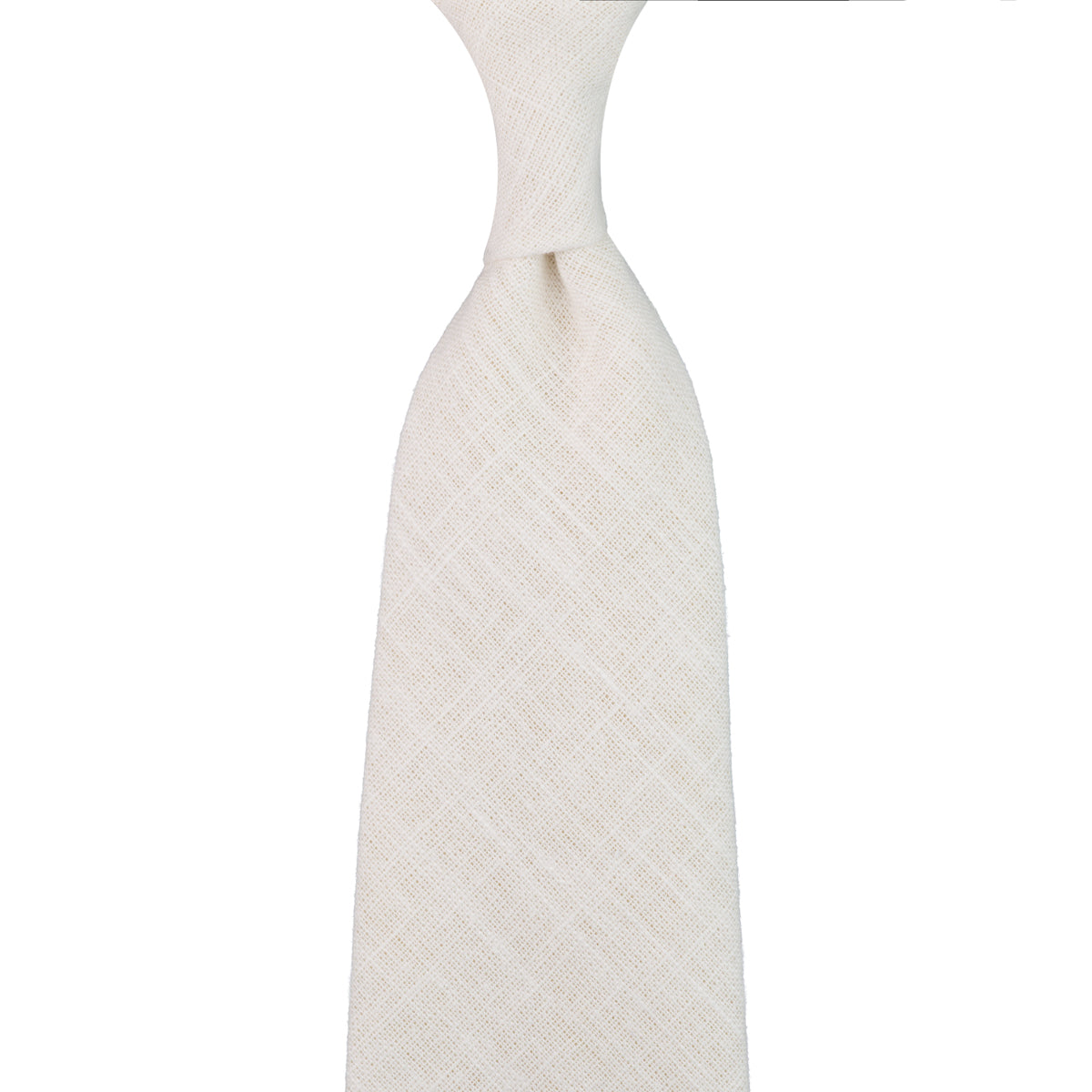 Japanese Ramie Tie - Ecru - Hand-Rolled