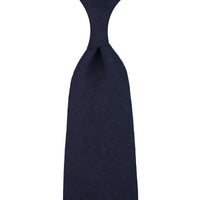 Japanese Ramie Tie - Navy - Hand-Rolled