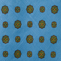 Floral Printed Linen Tie - Madder Blue - Hand-Rolled