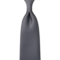 50oz Plain Dyed Silk Tie - Grey - Hand-Rolled