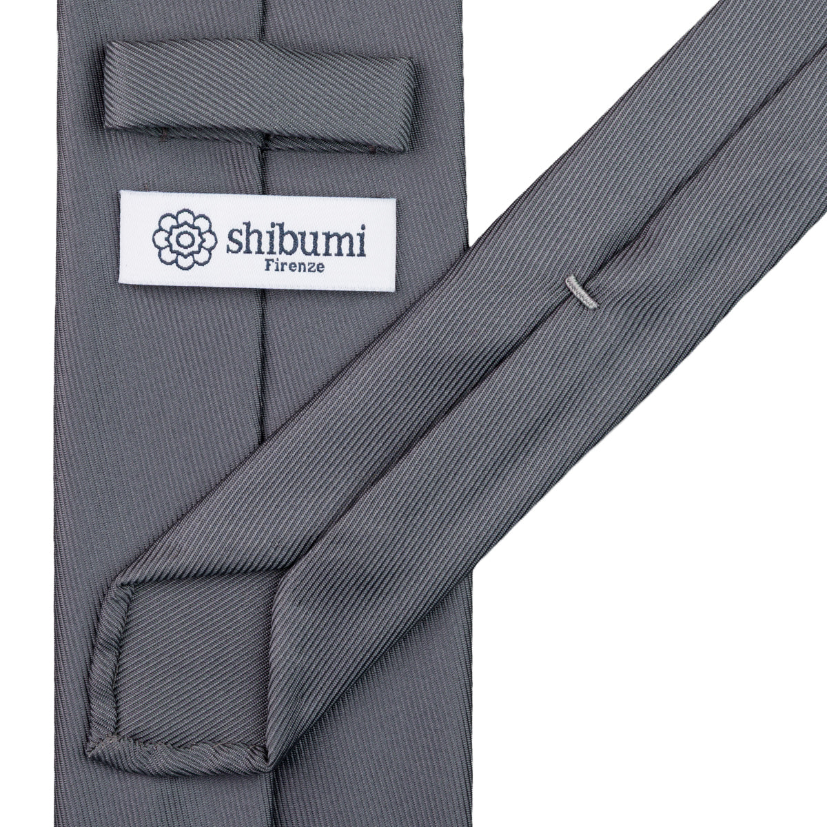 50oz Plain Dyed Silk Tie - Grey - Hand-Rolled