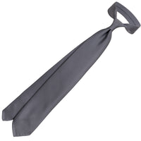 50oz Plain Dyed Silk Tie - Grey - Hand-Rolled