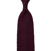 Zigzag Silk Knit Tie - Wine