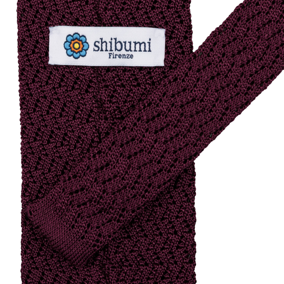 Zigzag Silk Knit Tie - Wine