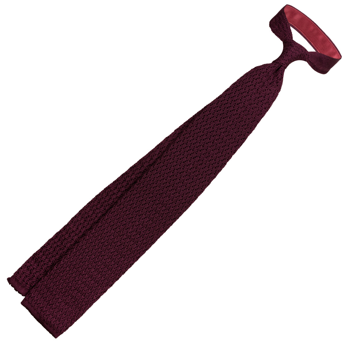Zigzag Silk Knit Tie - Wine