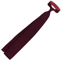 Zigzag Silk Knit Tie - Wine