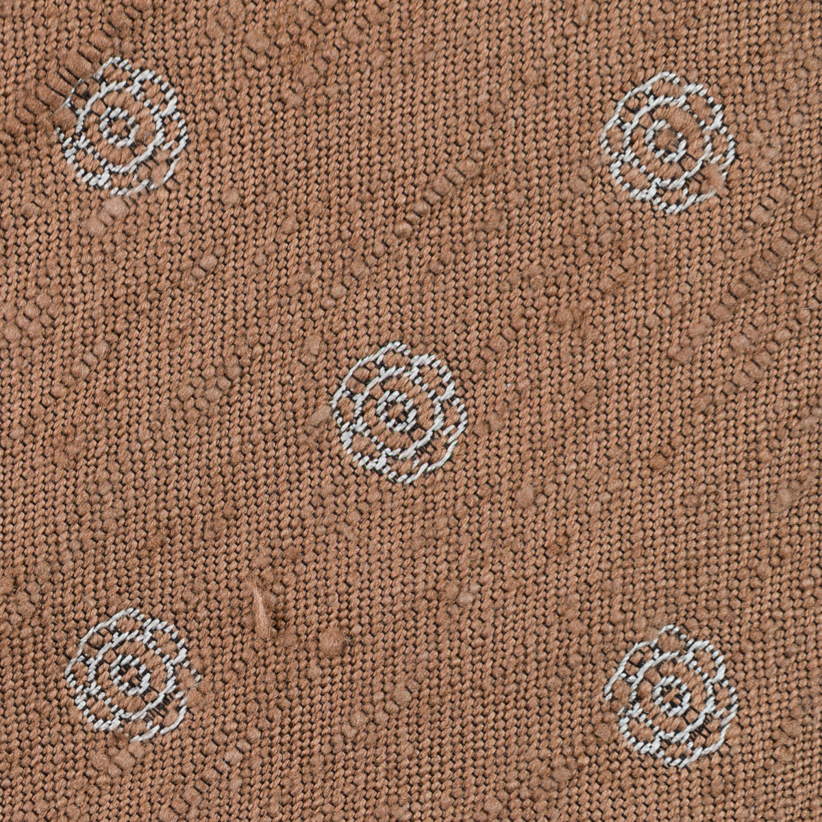 Shibumi-Flower Shantung Silk Tie - Beige - Hand-Rolled