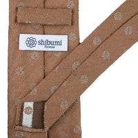 Shibumi-Flower Shantung Silk Tie - Beige - Hand-Rolled