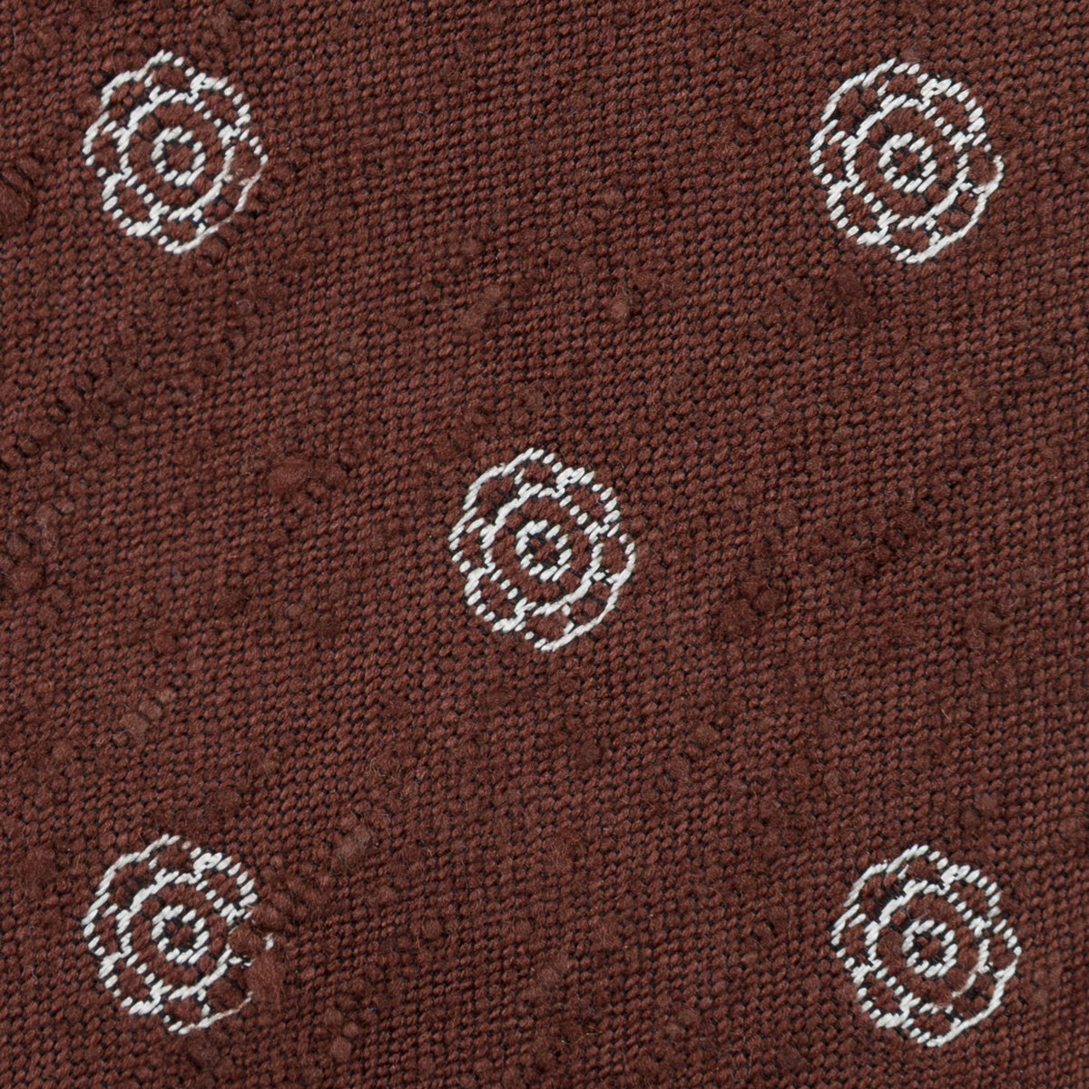 Shibumi-Flower Shantung Silk Tie - Beech Brown - Hand-Rolled
