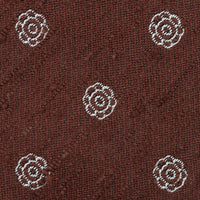 Shibumi-Flower Shantung Silk Tie - Beech Brown - Hand-Rolled