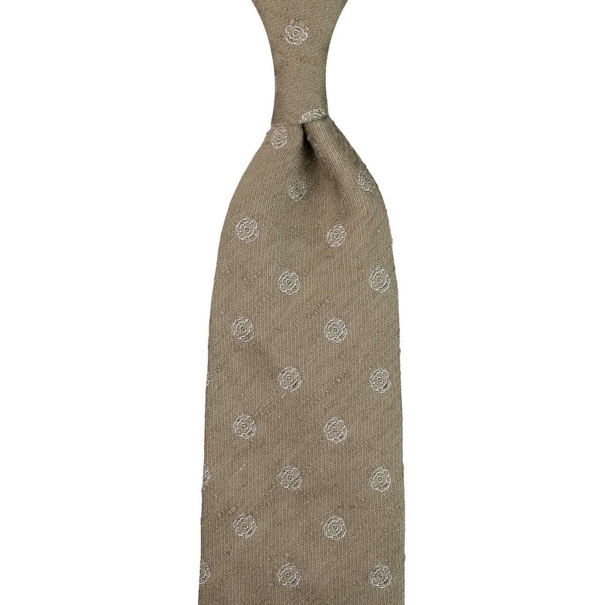 Shibumi-Flower Shantung Silk Tie - Rosemary - Hand-Rolled