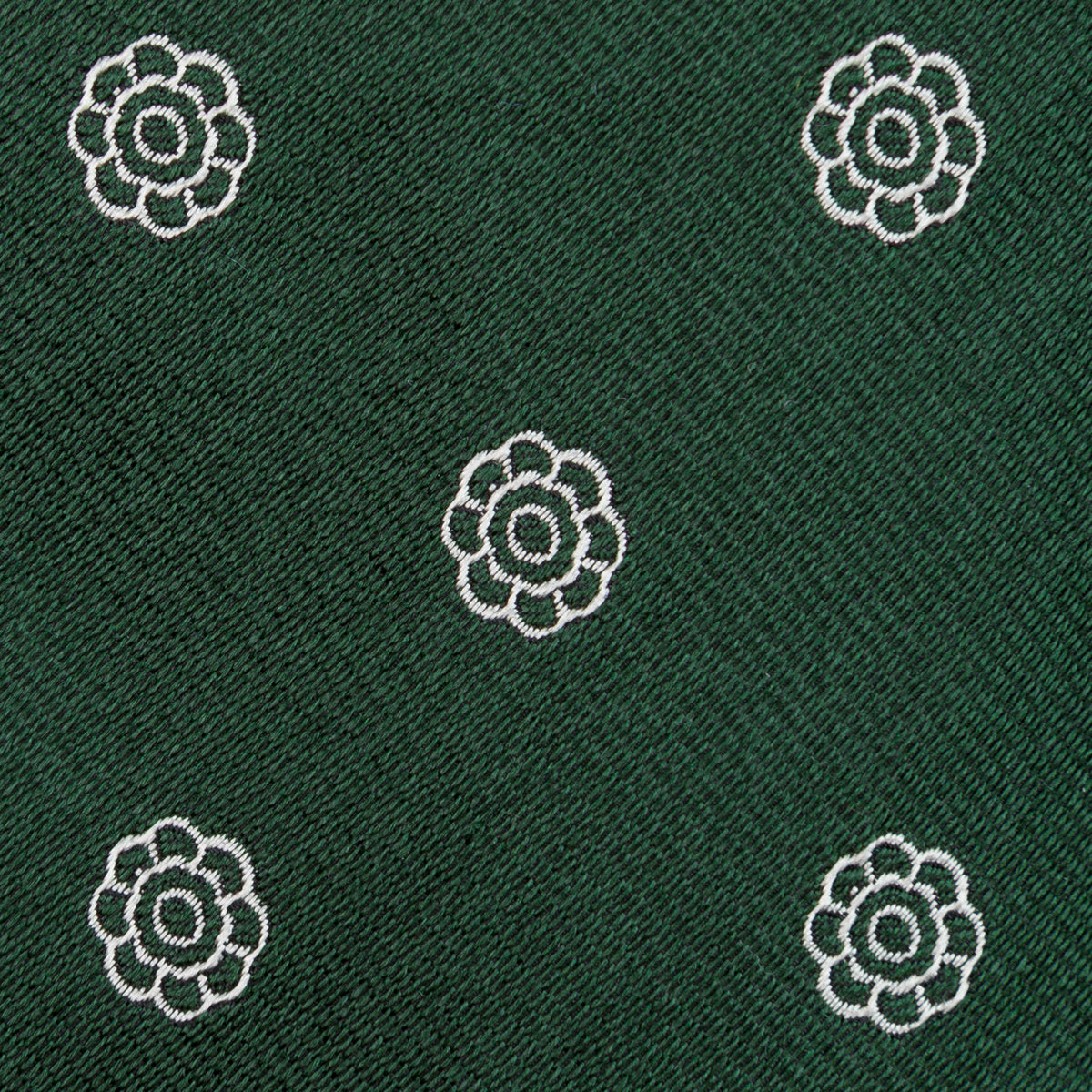Shibumi-Flower Jacquard Silk Tie - Forest - Hand-Rolled