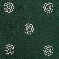 Shibumi-Flower Jacquard Silk Tie - Forest - Hand-Rolled