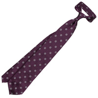 Shibumi-Flower Jacquard Silk Tie - Eggplant - Hand-Rolled