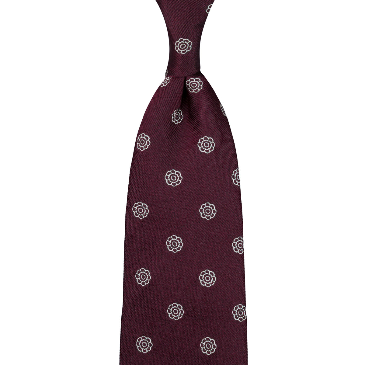 Shibumi-Flower Japanese Jacquard Silk Tie - Wine