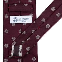 Shibumi-Flower Japanese Jacquard Silk Tie - Wine