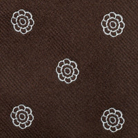 Shibumi-Flower Jacquard Silk Tie - Chocolate - Hand-Rolled