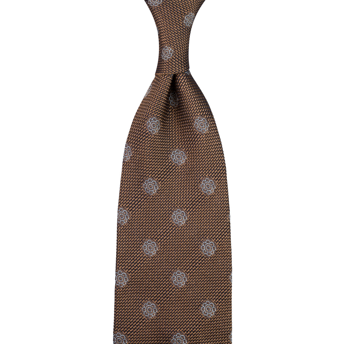 Shibumi-Flower Fina Grenadine Silk Tie - Beige
