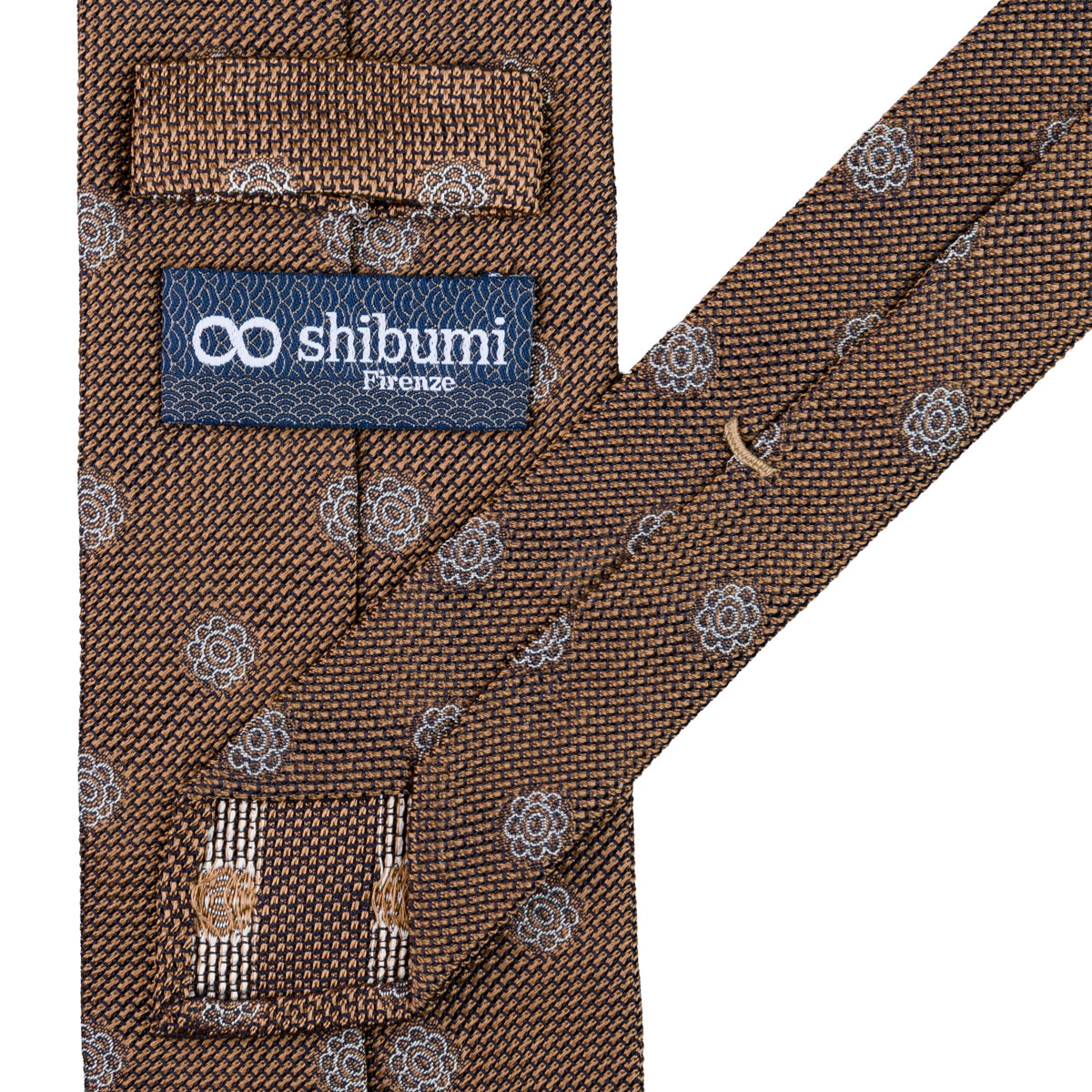 Shibumi-Flower Fina Grenadine Silk Tie - Beige