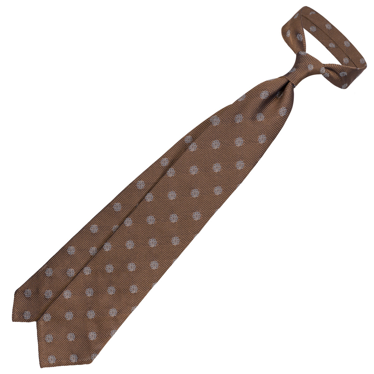 Shibumi-Flower Fina Grenadine Silk Tie - Beige