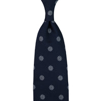 Shibumi-Flower Fina Grenadine Silk Tie - Navy
