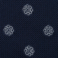 Shibumi-Flower Fina Grenadine Silk Tie - Navy
