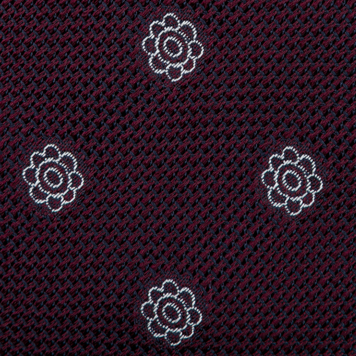 Shibumi-Flower Fina Grenadine Silk Tie - Burgundy