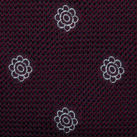 Shibumi-Flower Fina Grenadine Silk Tie - Burgundy