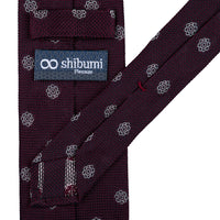 Shibumi-Flower Fina Grenadine Silk Tie - Burgundy