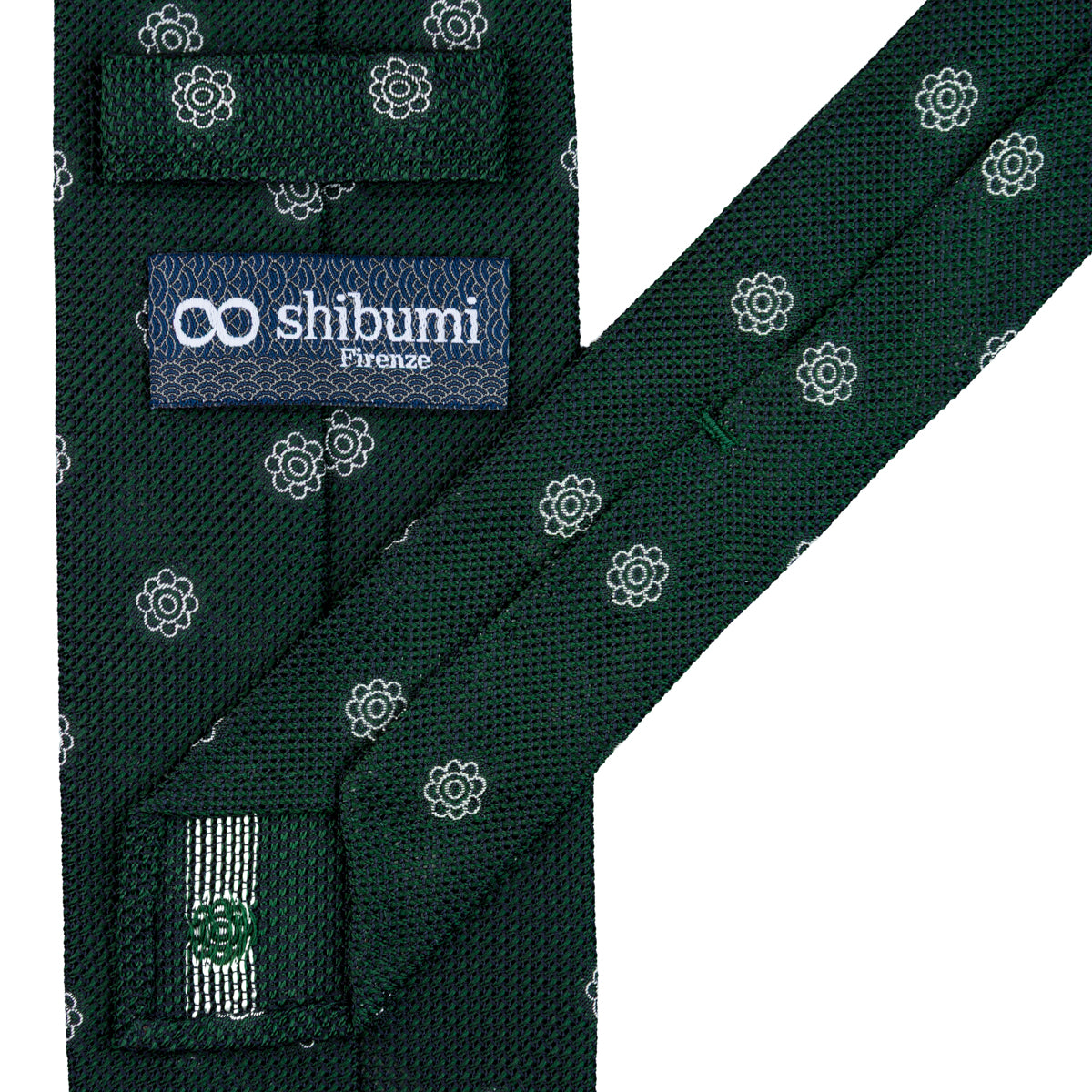 Shibumi-Flower Fina Grenadine Silk Tie - Forest