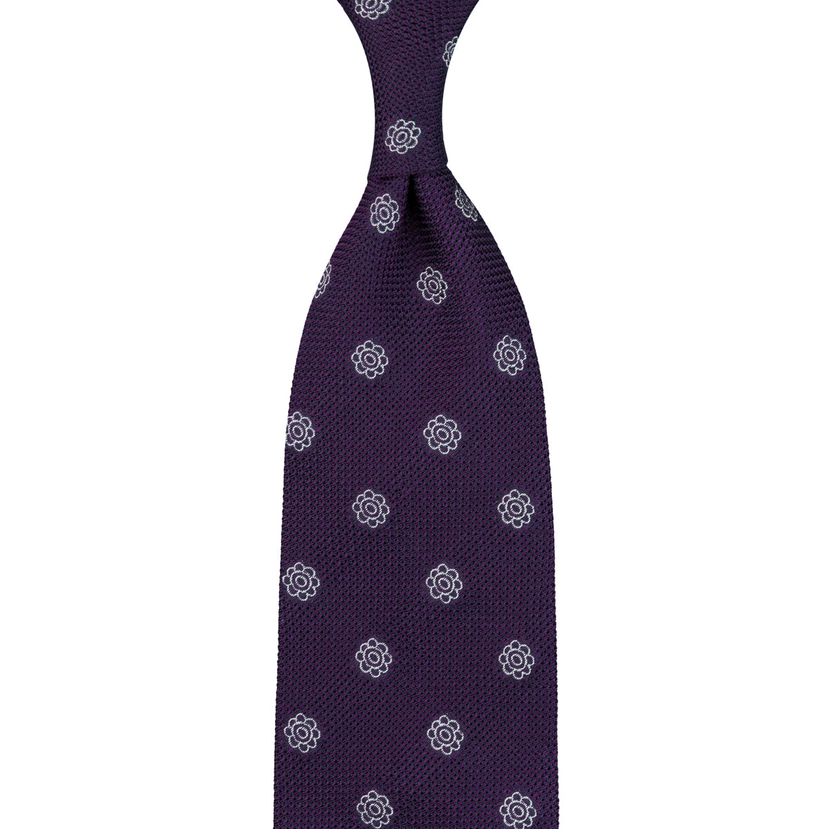 Shibumi-Flower Fina Grenadine Silk Tie - Purple