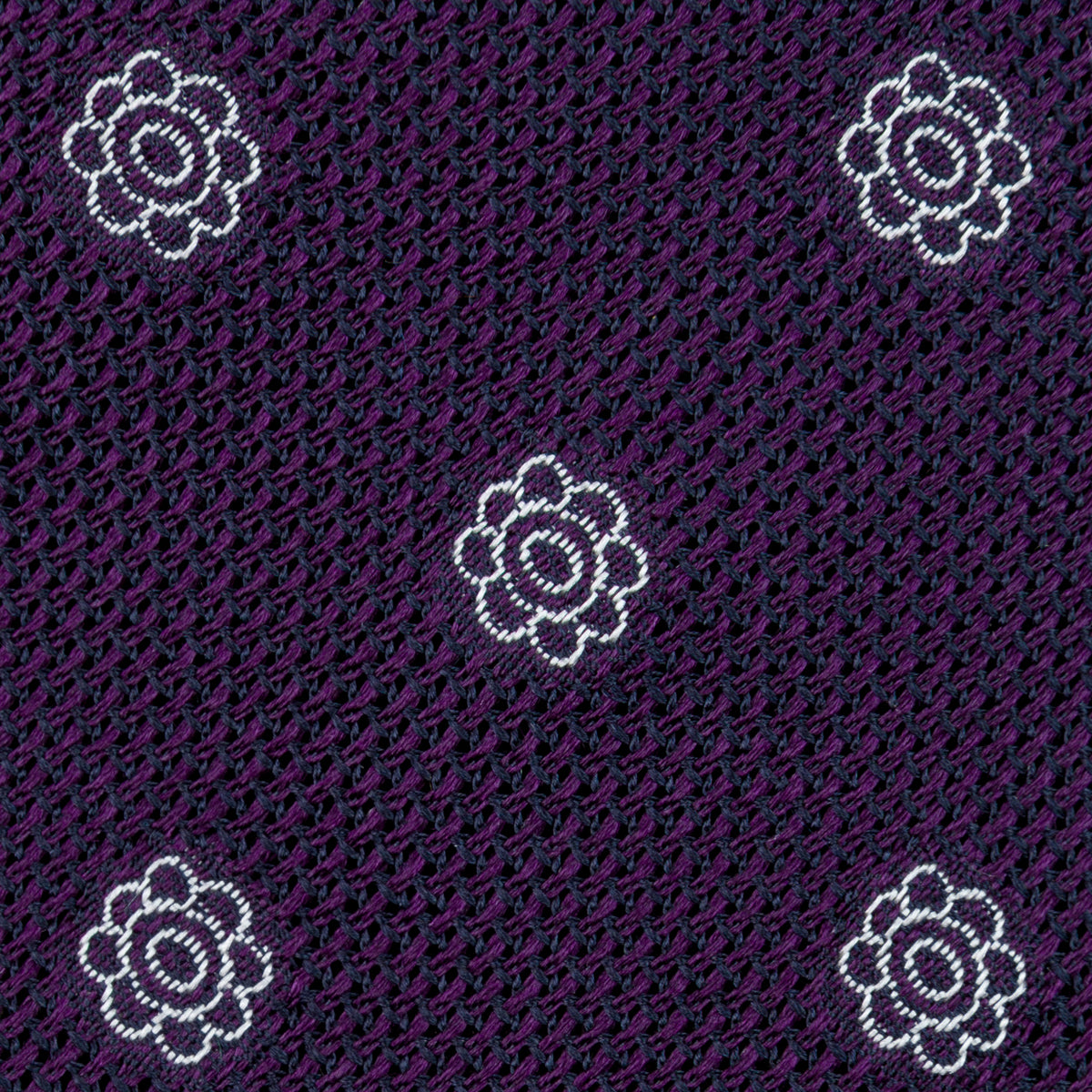 Shibumi-Flower Fina Grenadine Silk Tie - Purple