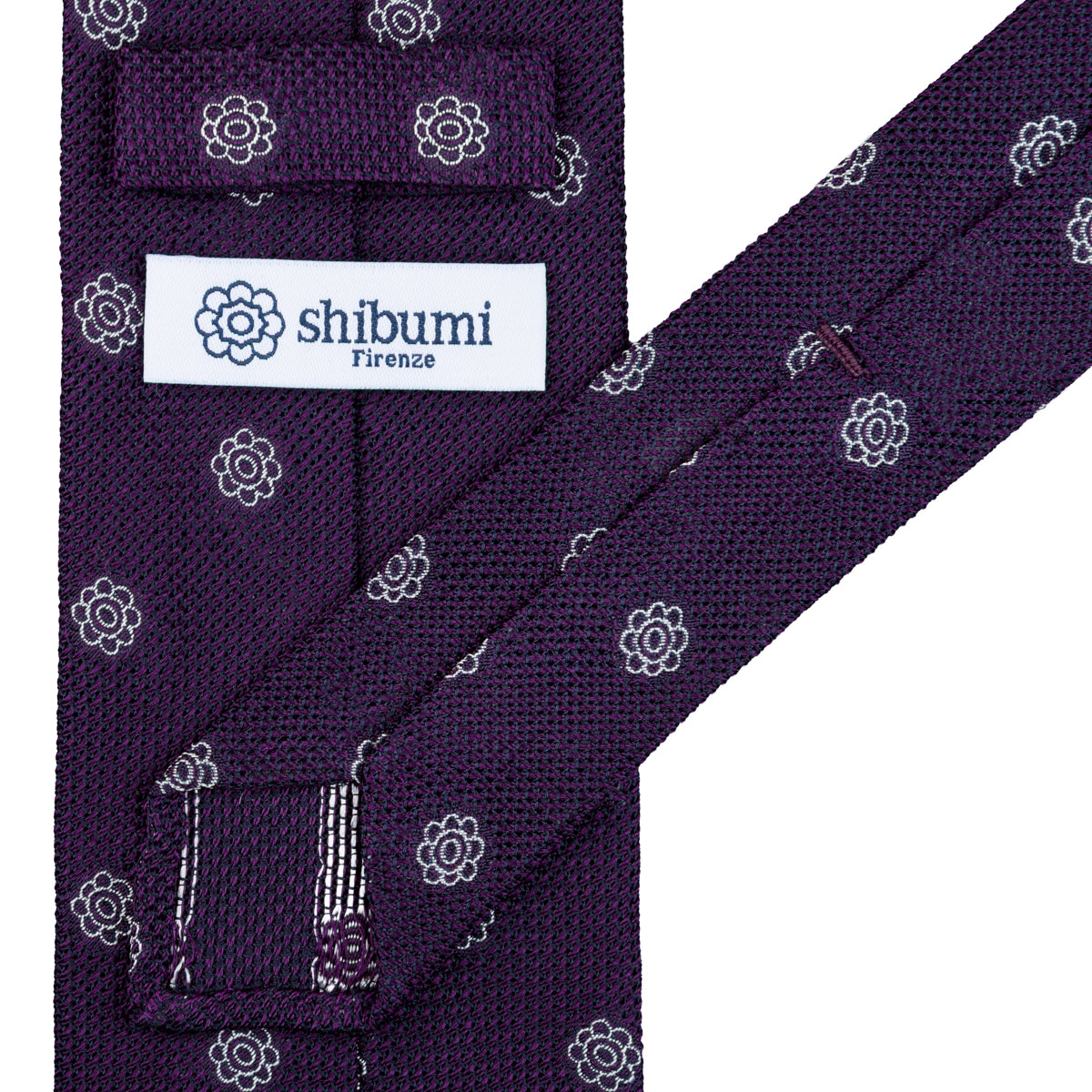 Shibumi-Flower Fina Grenadine Silk Tie - Purple