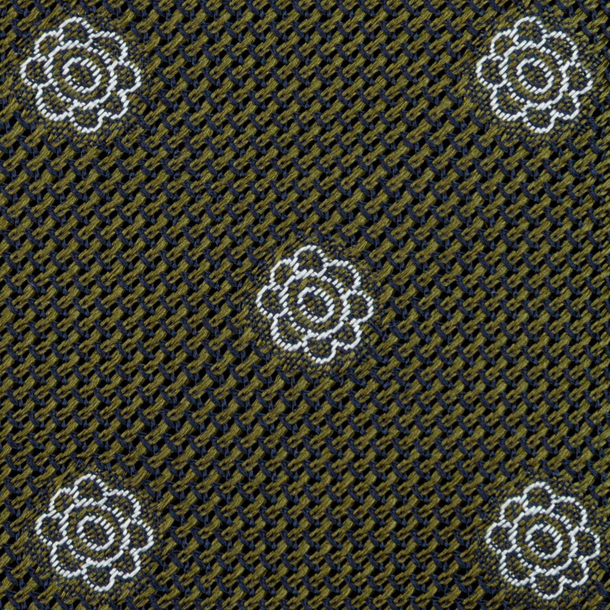 Shibumi-Flower Fina Grenadine Silk Tie - Olive