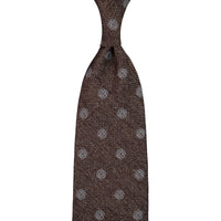 Shibumi-Flower Fina Grenadine Silk Tie - Brown Mottled