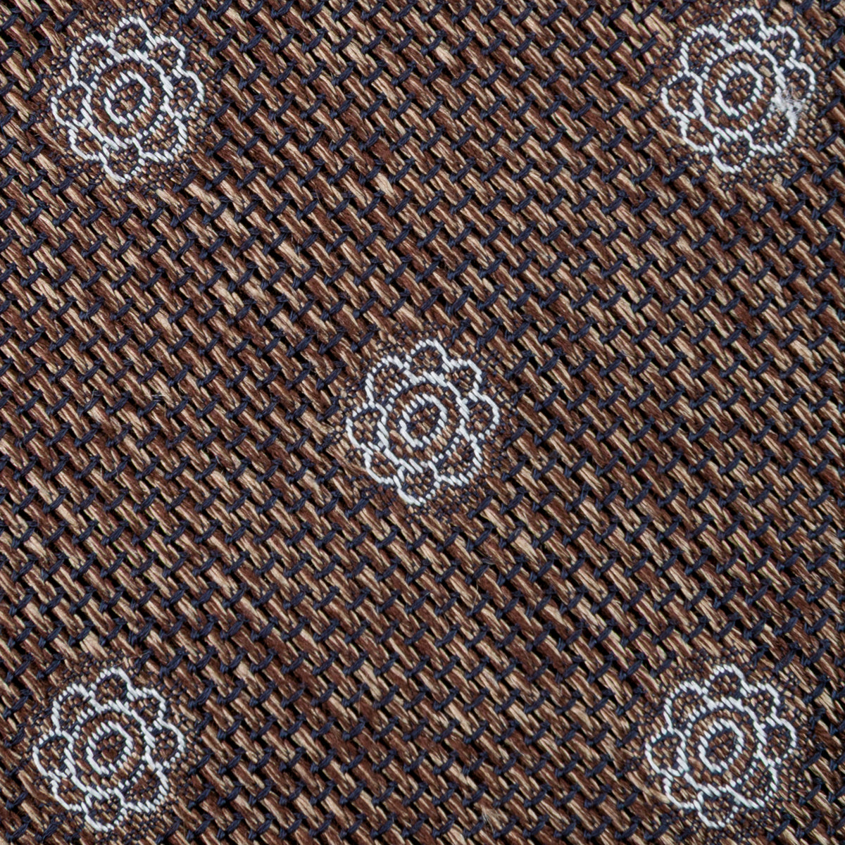 Shibumi-Flower Fina Grenadine Silk Tie - Brown Mottled
