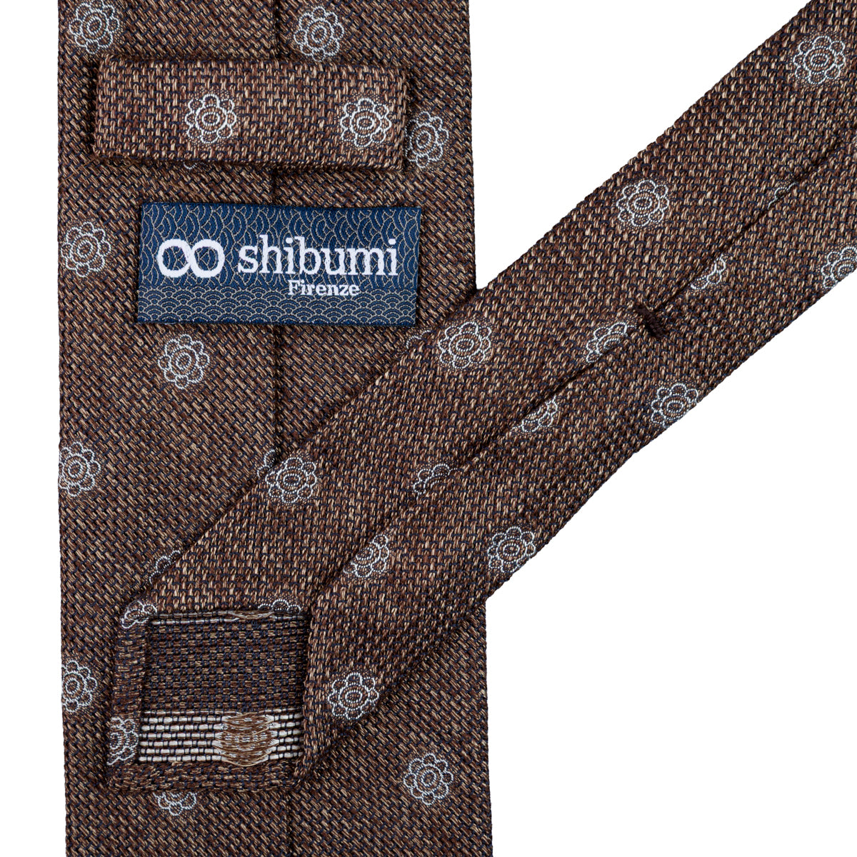 Shibumi-Flower Fina Grenadine Silk Tie - Brown Mottled