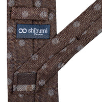 Shibumi-Flower Fina Grenadine Silk Tie - Brown Mottled