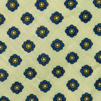 Shibumi-Flower Printed Linen Tie - Pale Yellow - Hand-Rolled